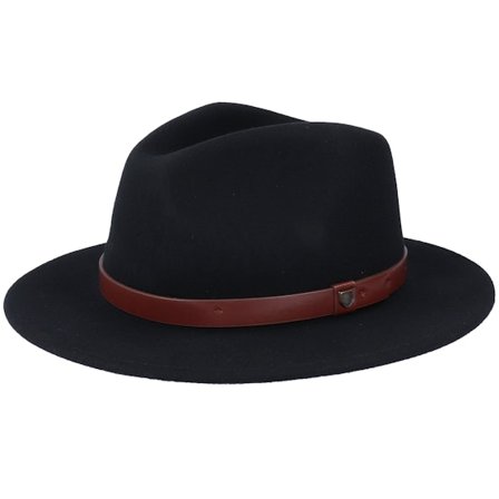 Brixton - Negro fedora Sombrero - Messer Fedora Black @ Hatstore