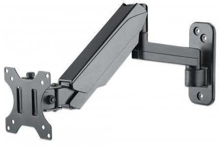 Manhattan MH LCD Wall Mount GasSpring Arm, For One Monitors, 2 Hinges,