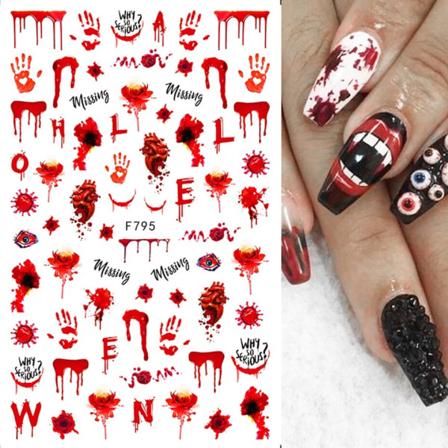 Halloween Anime Nails Stickers Terror Gothic Style Skalle Svart Snake Dekaler 3D Nyår Sliders Manikyrdekorationer LECA725-732 F795