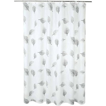Duschdraperi, tvättbart duschdraperisett, PEVA duschdraperier för badrum med duschdraperikrokar för badkar och duschkabin (små blad)