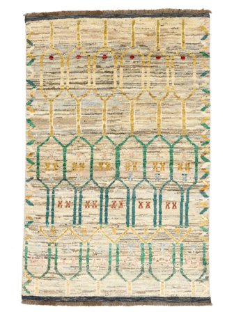 Moroccan Berber - Afghanistan 99X147 Oranje/Groen Wol, Afghanistan