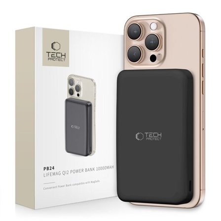 Powerbank Tech-Protect PB24 LifeMag QI2 MagSafe 10000 mAh - svart