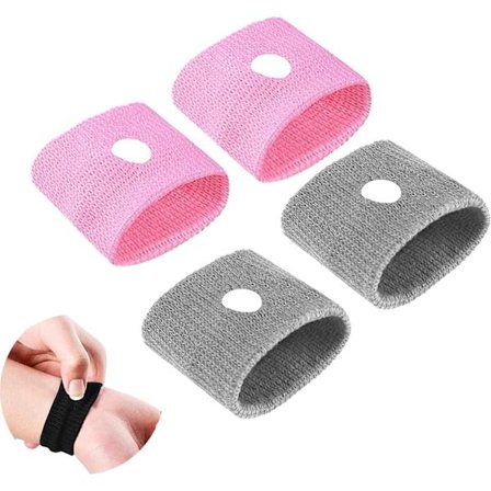 2 par anti-kvalme akupressurarmbånd for graviditet, reisesyke uten bivirkninger, anti-kvalme armbånd for barn, håndleddsbånd for voksne, reise