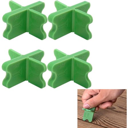 4-delars ABS däckpackningsset, 4 däckpackningar med lämplig tjocklek för tryckimpregnerade laminat, grön (1/16 tum, 1/8 tum, 3/16 tum, 1/4 tum).