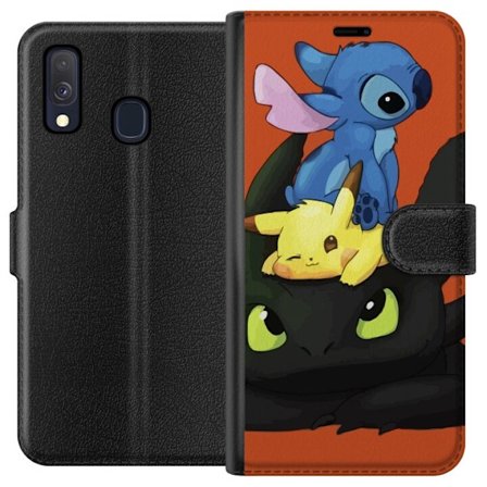 Kompatibel Tegnebogsetui til Samsung Samsung Galaxy A40 Lilo og Stitch