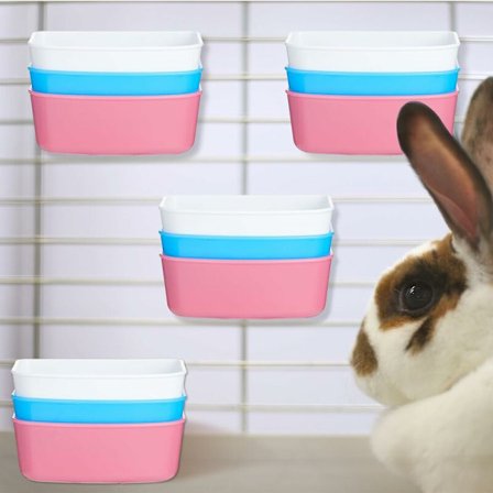 12 kappaleen pakkaus kanin juoma-automaatti, kanan ruokakulho, marsun vesikulho häkkiin, ruokakippo, kanalan kuppi, ripustettava juoma-astia, sininen,