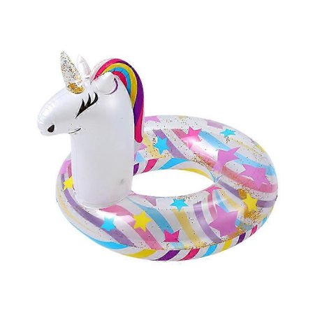 1 Enhjørning Oppustelig Pool Flyder til Børn, Pool Flyder Oppustelige Poolringe med Glitter Svømmepool Flydende Legetøj Oppustelig Svømning[HK]