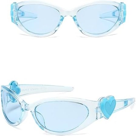 Hjerte Y2k Solbriller Kvinner Trendy 2025 Kul Grunge Søte Ovale Fake Briller Streetwear 2000-talls Mote Tilbehør