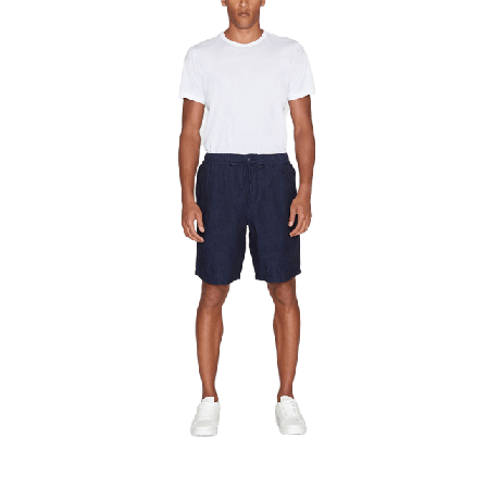 Knowledge Cotton Apparel Loose Linen Shorts Herr Blå XXL
