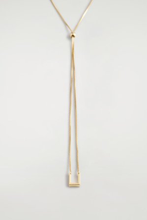 COS Women's Collar Deslizante Con Colgante Rectangular in Dorado