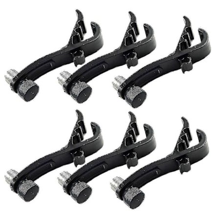 6 stk Støtsikre Mikrofon Trommekantfester Tom Virvelmontering Mikrofonklemmer Wyelv Edition c