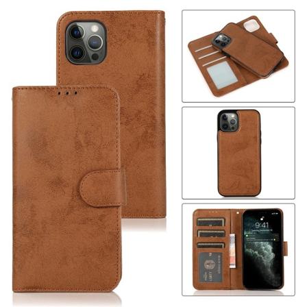 iPhone 13 Pro - Praktiskt Stils kert Pl nboksfodral Brown
