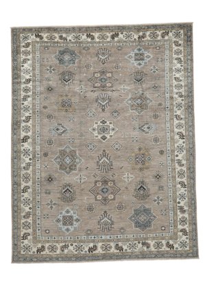 Ruční Vázání Kazak Ariana Koberec 241X306 Vlněný Tmavě Šedá/Hnědá Velký