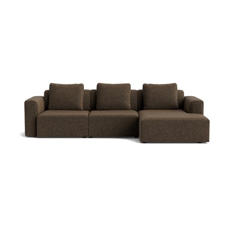 Como Chaiselong Sofa, Højrevendt - Anthology Brun, Håndlavet - 286x155x83cm - Sofa med Chaiselong & Ekstra Puder - Rummelig & Komfortabel