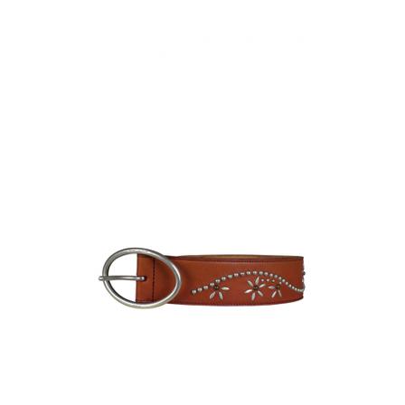 Saint Laurent, Studded belt Bruin, Heren, Maat:ONE Size,leer
