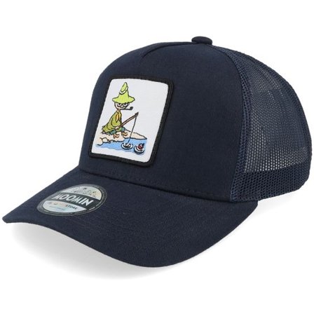 Moomin - Blå trucker Keps - Kids Snufkin Fishing Navy Trucker @ Hatstore