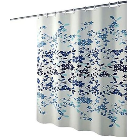 Antimug og antibakteriel bruseforhæng med bruseforhængsringe 3D digitaltryk i lyse farver (150 x 180 cm)