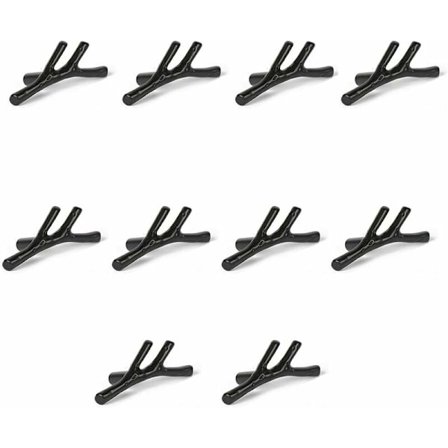 10 st Vintage Zinklegering Grenformade Dörrknoppar för Skåp Låda Skåp Köksmöbler Sovrum (Svart)