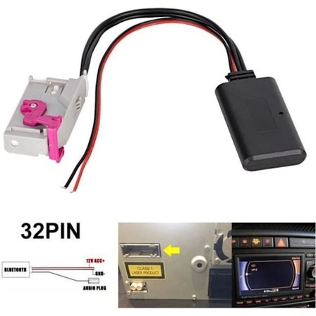 YOSOO 32-pin kabeladapter til Audi A3 A4 A6 A8 TT R8 RNS-E bil Bluetooth Aux-sæt