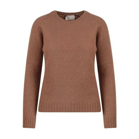 Drumohr Round-neck Strik Brun, Dame Striktrøjer