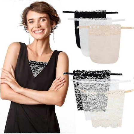6 stycken Spets Clip-on Mock Camisole BH-inlägg - Spets Privacy Paneler