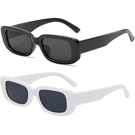 Vintage rektangulære solbriller for kvinner Trendy firkantede solbriller