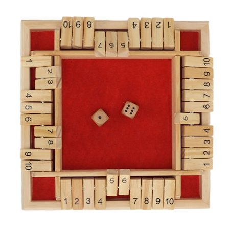 Fyrsidet flopspil til børn Voksne Brætspil i træ med terninger Pædagogisk legetøj Smart spil til læring Tilføjelse Rød