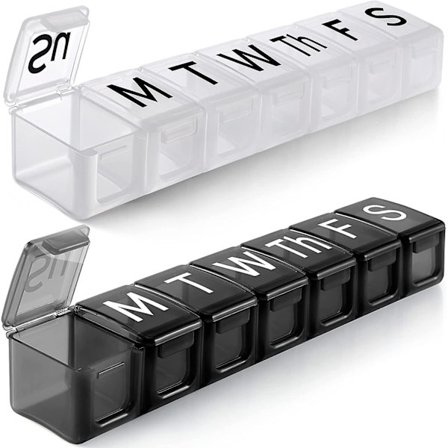 2 Pack Extrage Weekly Pill Organizer, Bpa-vapaa pillerirasia 7 päivää Xl-lokerolla kalaöljyille, matkaystävällinen organizer case pillerikotelolle