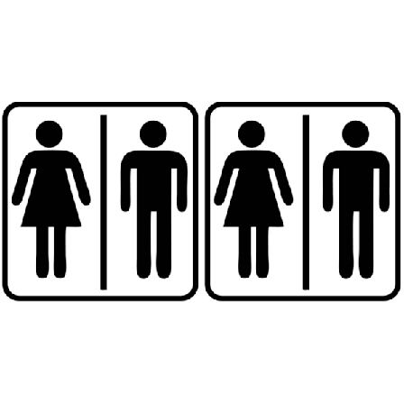 2x Toalett Symbol WC Man & Kvinna
