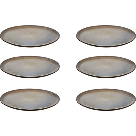 Aida RAW-jälkiruokalautanen, 6 kpl, Metallic Brown