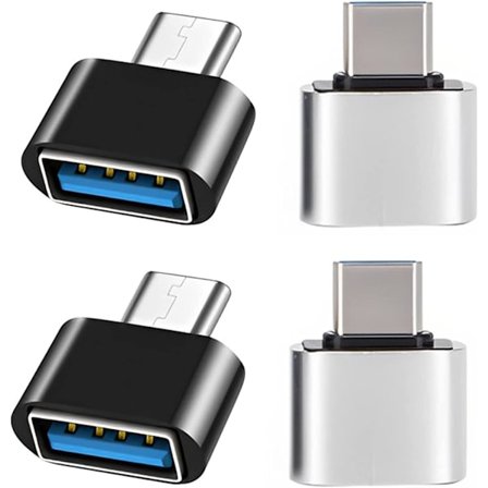 USB C til USB-adapter (4-pakning), OTG USB C til USB-adapter, USB-hunn til USB C-hann kompatibel med MacBook Pro, Samsung Galaxy, Type-C-telefoner og 