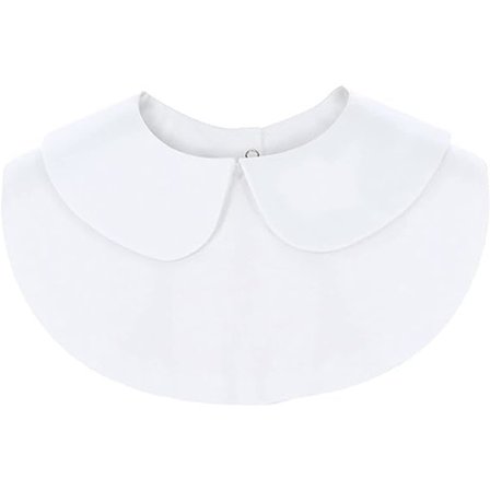 Hvit falsk skjortekrage for kvinner, avtagbar krage for bluser, gensere, kjoler, uniformer, jakker (hvit)