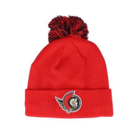 Adidas - NHL Röd pom Beanie - Ottawa Senators NHL Cuff Beanie Red Pom @ Hatstore