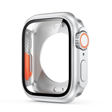 Härdat glas + skal kompatibelt Apple Watch-fodral 46 mm 42 mm 45 mm 44 mm 41 mm 40 mm Skärmskydd kompatibelt iwatch serie 10 9 8 7 6 SE 5