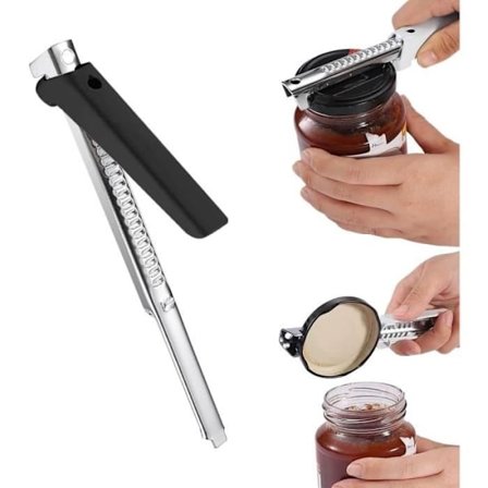 Dåseåbner - Ikke specificeret - Kompakt - Rustfri - Justerbart design - Skridsikkert greb