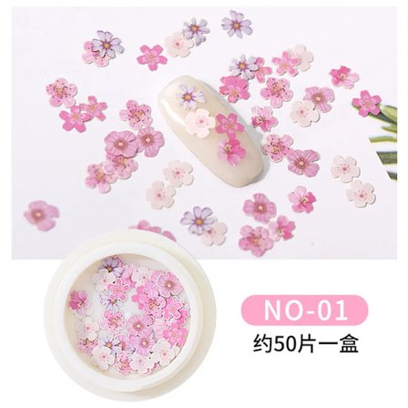 50 stk. 3D Tørret Blomst Dekorativt Mærke med Æske til Epoxy Resin Form Støbning Håndværk DIY Neglekunst Klistermærker til Gaver