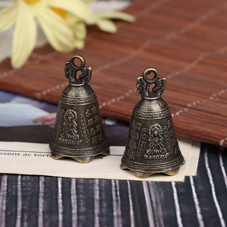 Antik Bell Mini Skulptur Be Guanyin Buddha Bell Shui Feng