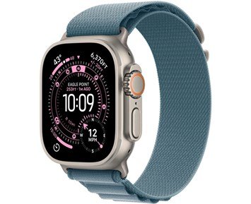 Watch Ultra 3 GPS + Cellular 49mm Natural Titanium Case with Light Blue Alpine Loop - Medium - Apple Watch Ultra 3 – 49mm Medium