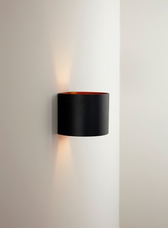 Zanna rund vegglampe - sort