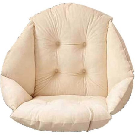 Stolehynde med ryglæn sædeskal lænestol blød fløjl vandtæt elastisk til havestol strå rattan stol beige 40 * 40 * 48cm