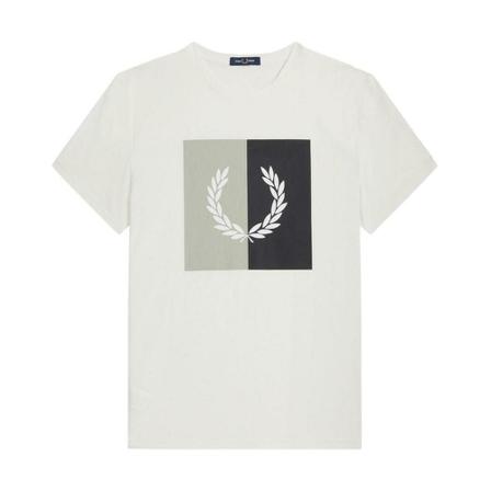 Fred Perry, Laurel Graphic T-shirt Biały, Mężczyzna, Rozmiar: L