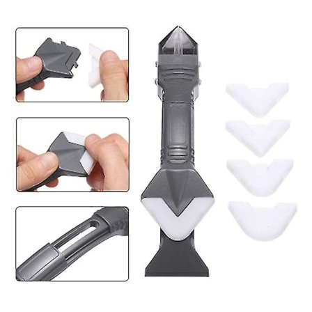 3 i 1 Silikonfjerner Skrape Fugenes Avslutningsmiddel Tetningsmiddel Dyse Skrape Sett