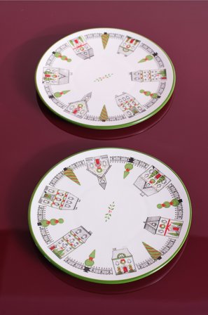 Jotex - Sidetallerken 2-pakke ø 25.7 Cm hvit/multi - ANJA - Kjøp Tallerkener hos Jotex