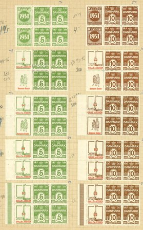Danmark - Samling af reklamemærker på 1 albumside - Ubrugt