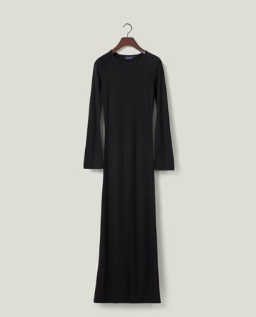 Lexington Slim Fit villasekoitteinen maksimekko musta