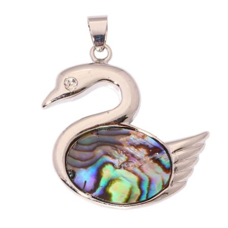 Silver filled Hänge Natural abalone skal