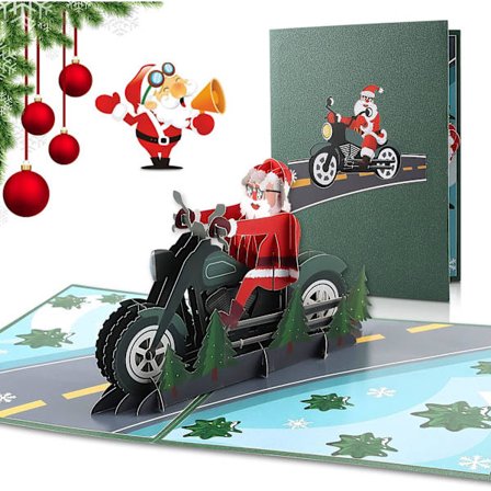 Realistinen 3D joulukortti liikkuvilla elementeillä (10 kpl pakkaus)