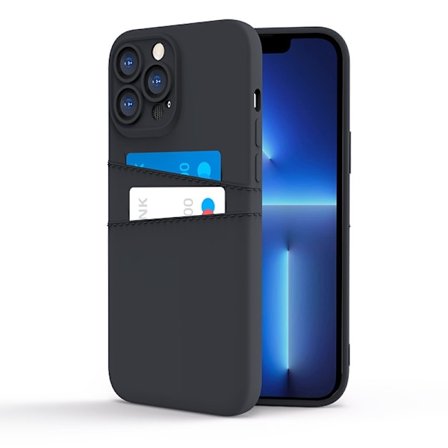 iPhone 14 Pro -kuori - mikrokuituinen silikoni Kaksinkertainen korttipaikka