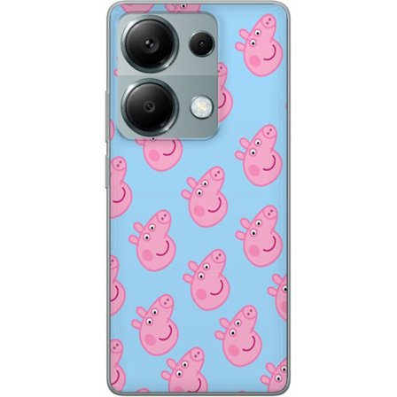 Yhteensopiva Puhelinkuori Xiaomi Redmi Note 13 Pro 4G Peppa Pig vauva hahmo pastelliväreillä, söpö piirretty lasten kuvitus pehmeällä minimalistisella