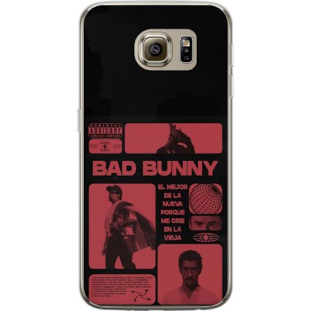 Kompatibel Mobilcover til Samsung Galaxy S6 Bad Bunny NFL-inspireret skjoldlogo med amerikansk fodbold og stjerner